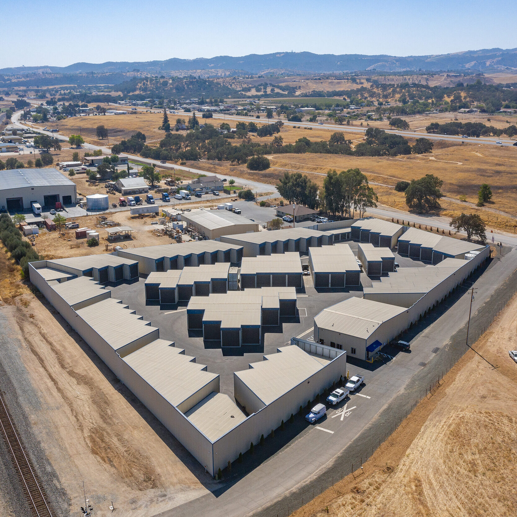 aerial view of storage facility
