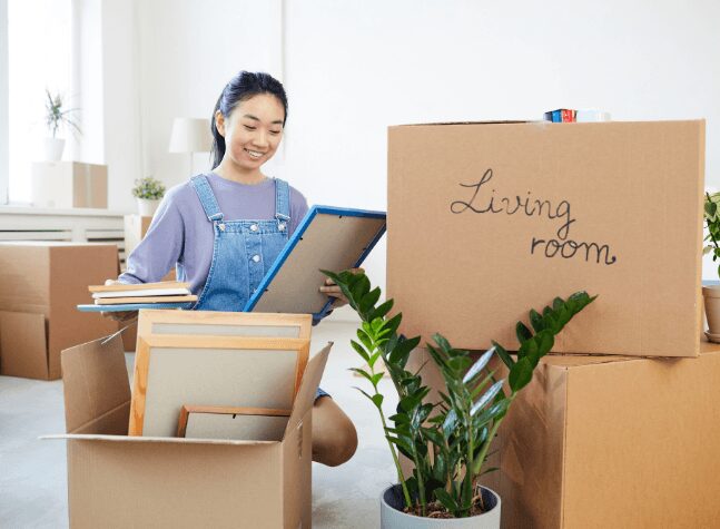 packing boxes with frames